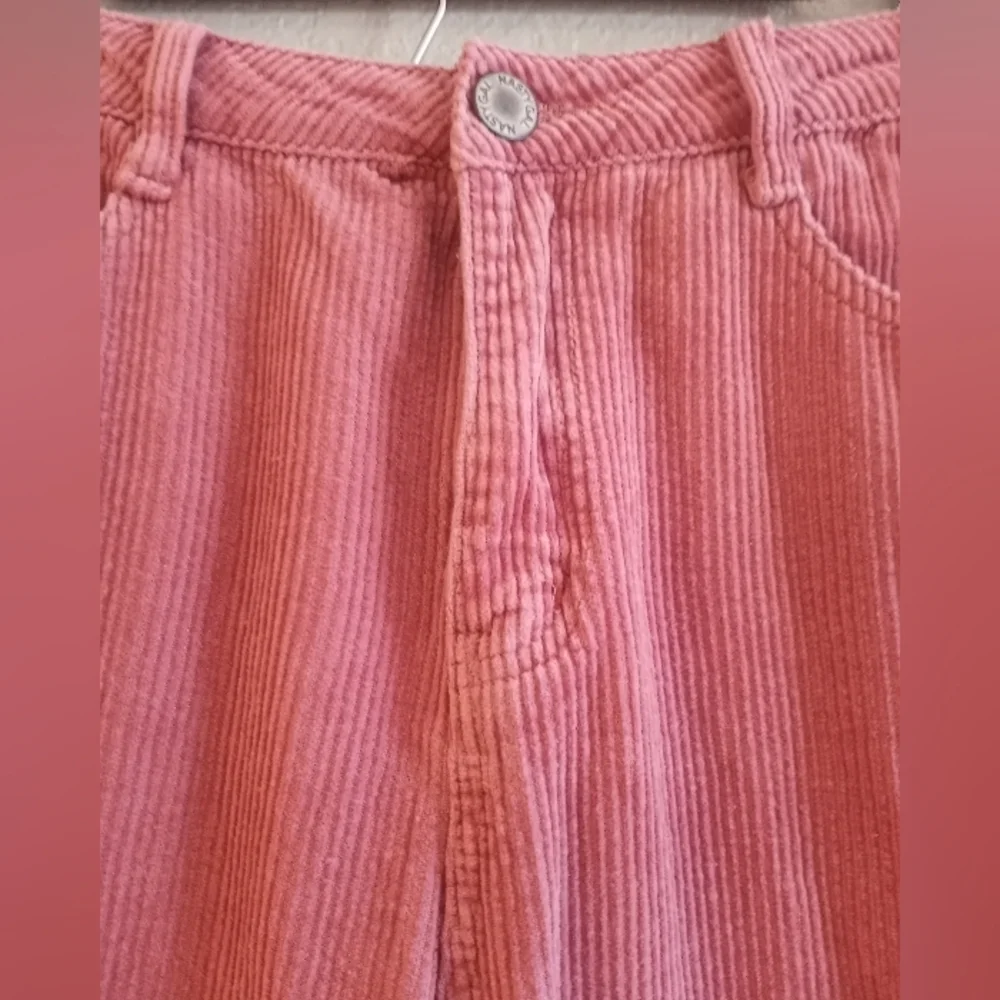 Nasty Gal Rose Pink Wide Wale Baggy Cordoroy Fairycore Cottagecore Boho Jeans